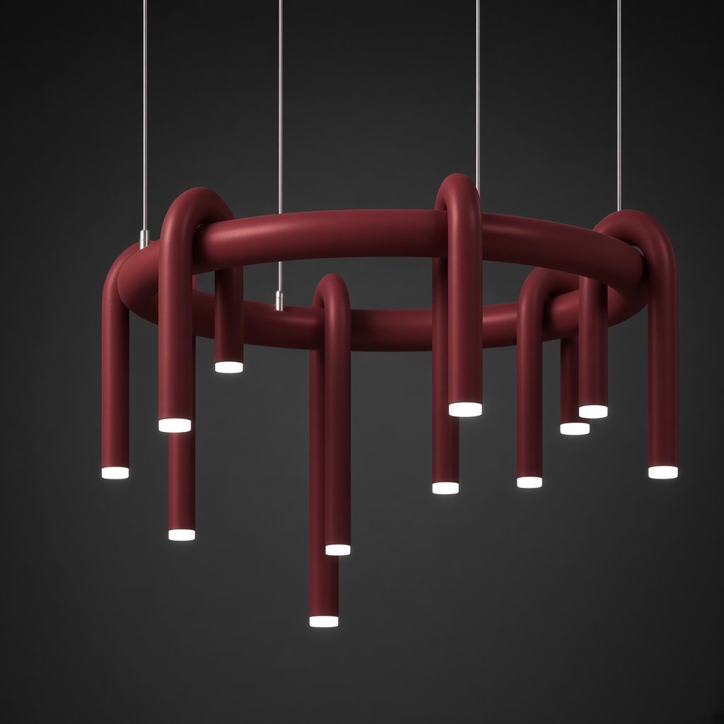 ILEN Burgundy Ring Chandelier