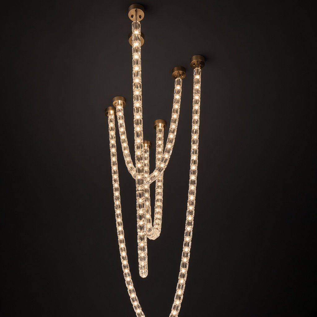 ILEN Crystal Tube Chandelier