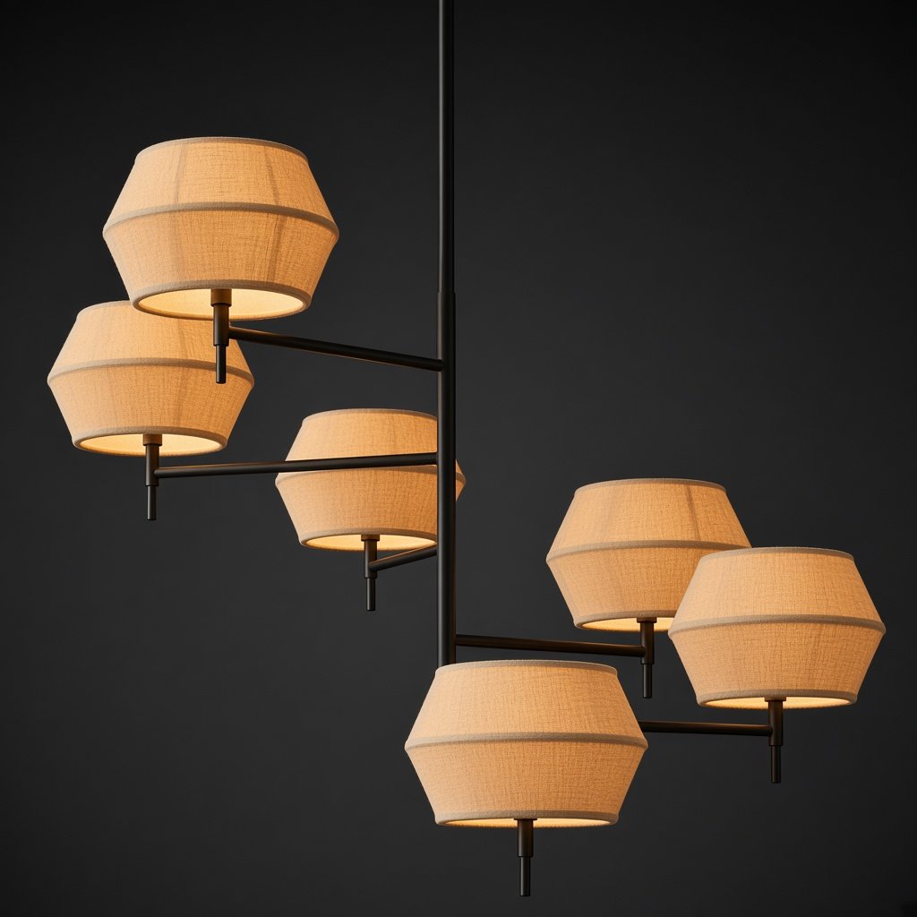 ILEN Linen Arm Chandelier