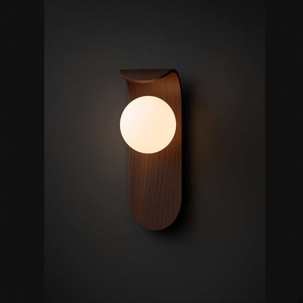 ILEN Wood Globe Wall Light
